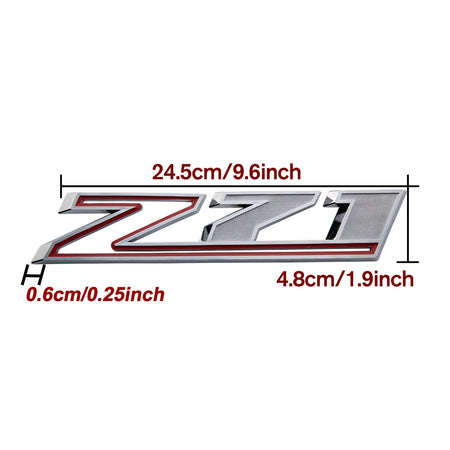 Silverado Z71 Chrome Emblem 2PCS 3D Badge Decal 2019 - 2023