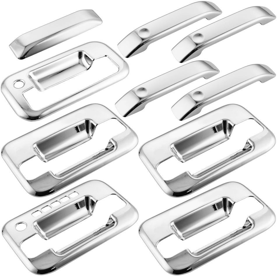 5 Pcs Chrome Exterior Door Handle Tailgate Covers Fits for 2004 2005 2006 2007 2008 2009 2010 2011 2012 2013 2014 Ford F-150 Car Door Handle (with KeyPad Cutout) MotorbyMotor