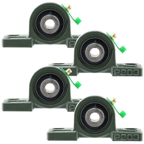 UCP201-8 Solid Pillow Block Flange Mounted Bearing-1/2" Bore 2 Bolt -Self Aligning-Pillow Block Bearing-4 Pack MotorbyMotor