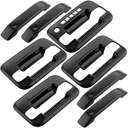 4PCS Exterior Door Handle Fits for 2004 2005 2006 2007 2008 2009 2010 2011 2012 2013 2014 Ford F150 Outer Outside Car Door Handle (Gloss Black) MotorbyMotor