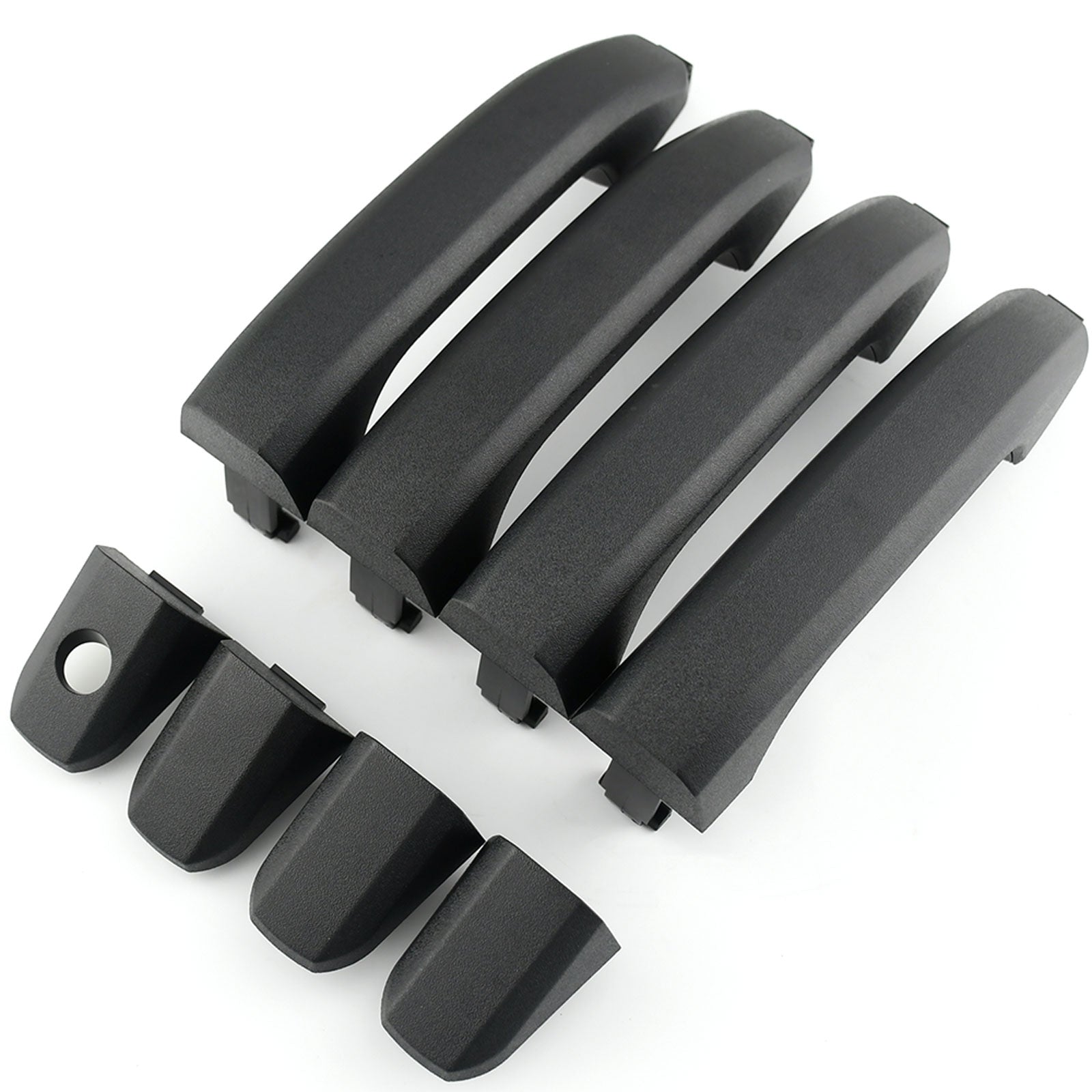 Textured Exterior Door Handles Fit for Chevrolet Cheyenne Silverado 1500 2500 3500 Suburban; Tahoe, GMC Sierra 1500 2500 3500 Yukon XL Car Door Handles (Set of 4, Black) MotorbyMotor