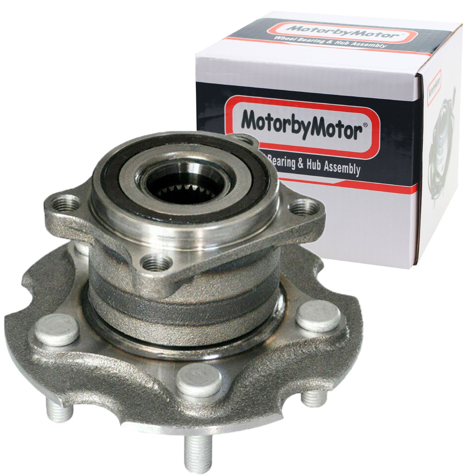 MotorbyMotor 512374 Rear Wheel Bearing and Hub Assembly 4WD with 5 Lugs fits for Lexus NX200T, Lexus NX300,Lexus NX300H,Toyota RAV4 Low-Runout OE Directly Replacement Hub Bearing 4x4 w/ABS MotorbyMotor