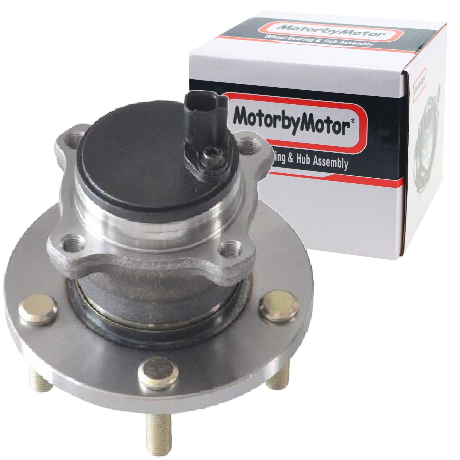 MotorbyMotor 512348 Rear Wheel Bearing Hub Assembly w/5 Lugs 2004-2008 Mazda 3 Low-Runout OE Directly Replace Hub Bearing MotorbyMotor