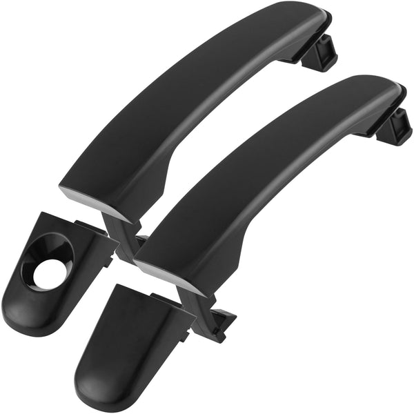 Front Exterior Door Handle Fits for Chevy Equinox HHR Malibu, Pontiac G6 Torrent, Suzuki XL-7 Car Door Handle (Black, Driver & Passenger Side) MotorbyMotor
