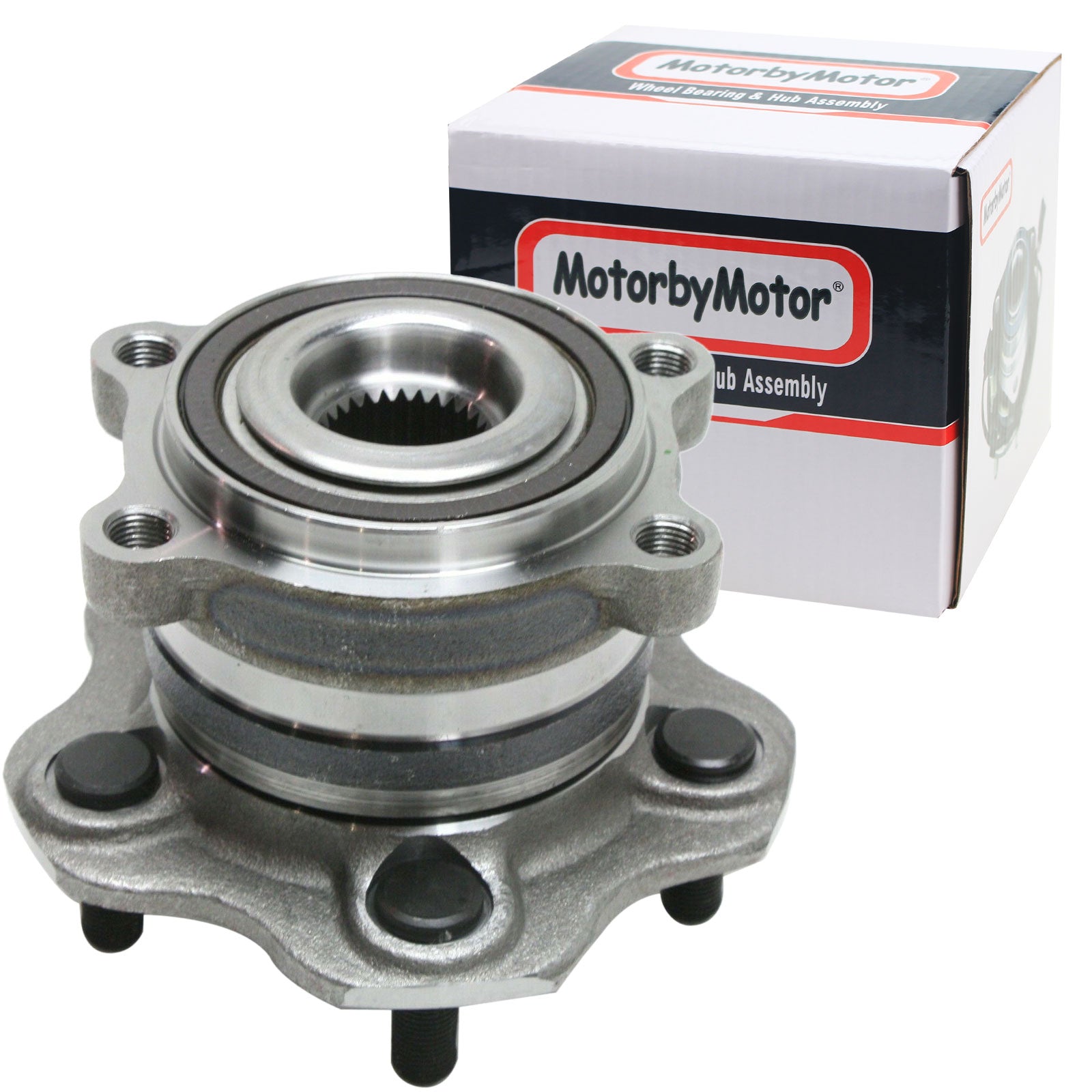 MotorbyMotor 512408 Rear Wheel Bearing and Hub Assembly with 5 Lugs Fits for Nissan Murano 2009-2014 Low-Runout OE Directly Replacement Hub Bearing (AWD Model Only) MotorbyMotor