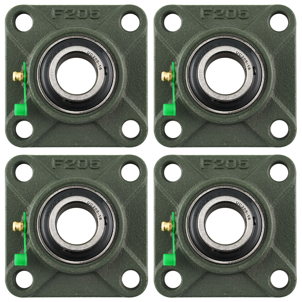 UCF205-16 Solid Pillow Block Flange Mounted Bearing-1 INCH Bore 4 Bolt -Self Aligning-Pillow Block Bearing-4Pack MotorbyMotor