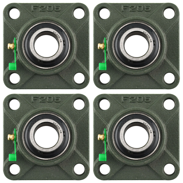 UCF205-16 Solid Pillow Block Flange Mounted Bearing-1 INCH Bore 4 Bolt -Self Aligning-Pillow Block Bearing-4Pack MotorbyMotor