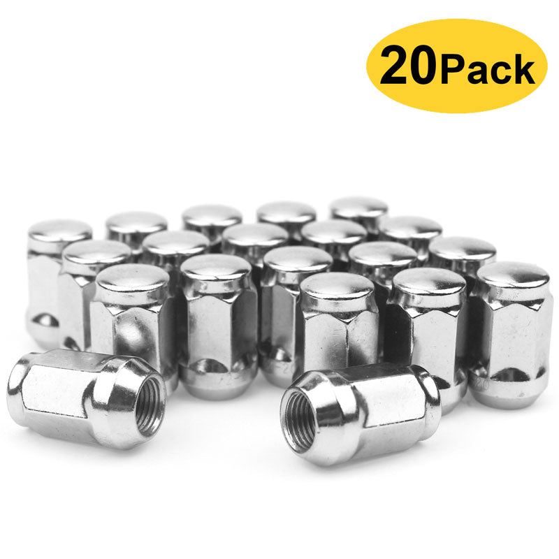 20pcs 12mmx1.5 Wheel Lug Nuts,polished Stainless Chevy