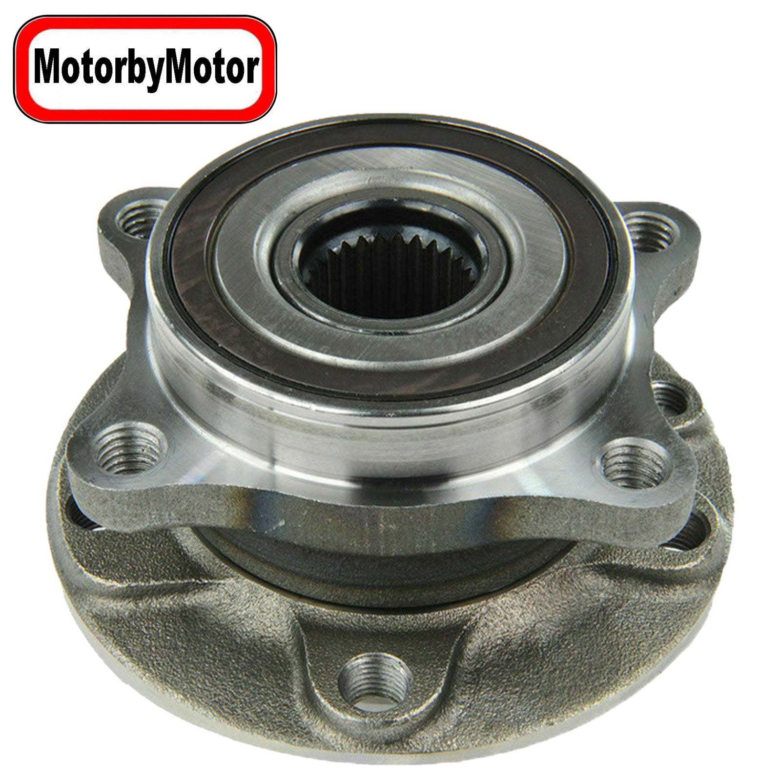 MotorbyMotor 513348 Low RUNOUT Front Wheel Bearing Hub Assembly with Innovation Technical That Gets Rid of Annoying Noise.(All Models) MotorbyMotor
