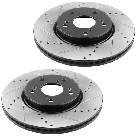 MotorbyMotor Front Brake Rotors 292mm Drilled & Slotted Brake Rotor Fits for Honda Accord Sport Touring Senda EX-L Hybrid EX EX-L LX, EXL MotorbyMotor
