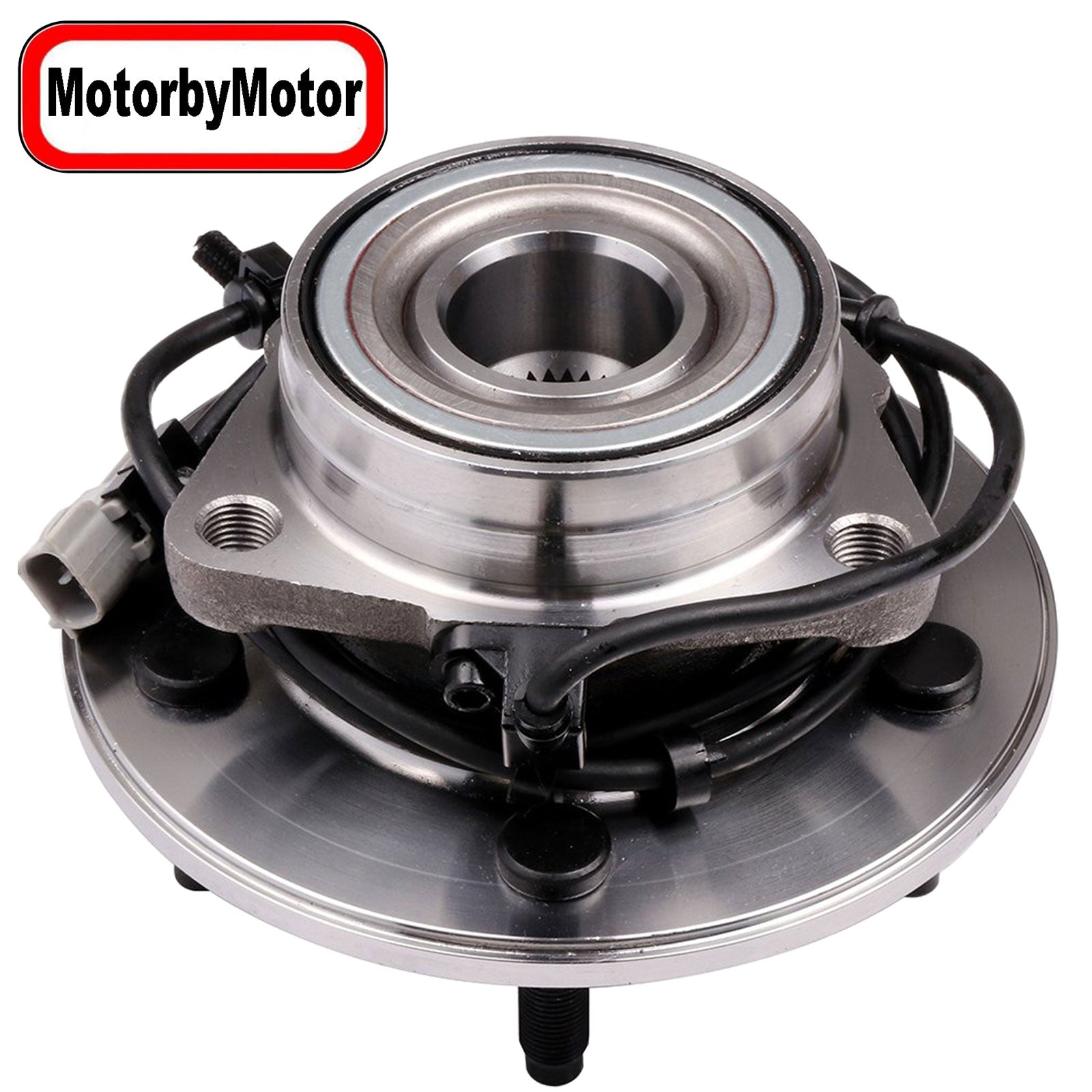 MotorbyMotor 515039 Front Wheel Bearing and Hub Assembly 4WD with 5 Lugs Fits for 2000 2001 Dodge Ram 1500 Pickup Low-Runout OE Directly Replacement Hub Bearing (4x4, w/ABS) MotorbyMotor