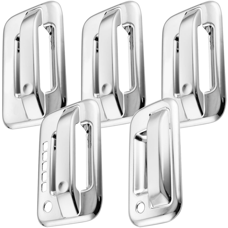 5 Pcs Chrome Exterior Door Handle Tailgate Covers Fits for 2004 2005 2006 2007 2008 2009 2010 2011 2012 2013 2014 Ford F-150 Car Door Handle (with KeyPad Cutout) MotorbyMotor