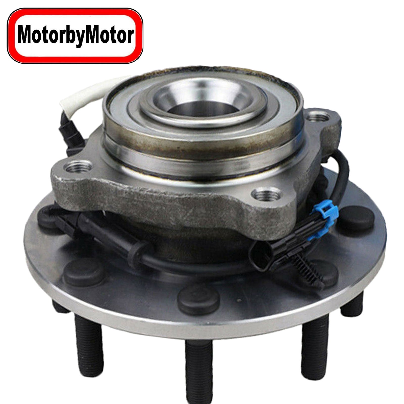 MotorbyMotor 515099 Front Wheel Bearing and Hub Assembly with 8 Lugs Fits for Chevy Silverado 3500, GMC Sierra 3500 Low-Runout OE Directly Replacement Hub Bearing (w/ABS) MotorbyMotor