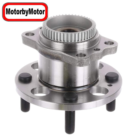MotorbyMotor 512483 Rear Wheel Bearing and Hub Assembly with 4 Lugs Fits for 2012-2017 Hyundai Accent, 2012-2017 Kia Rio Low-Runout OE Directly Replacement Hub Bearing (w/ABS) MotorbyMotor