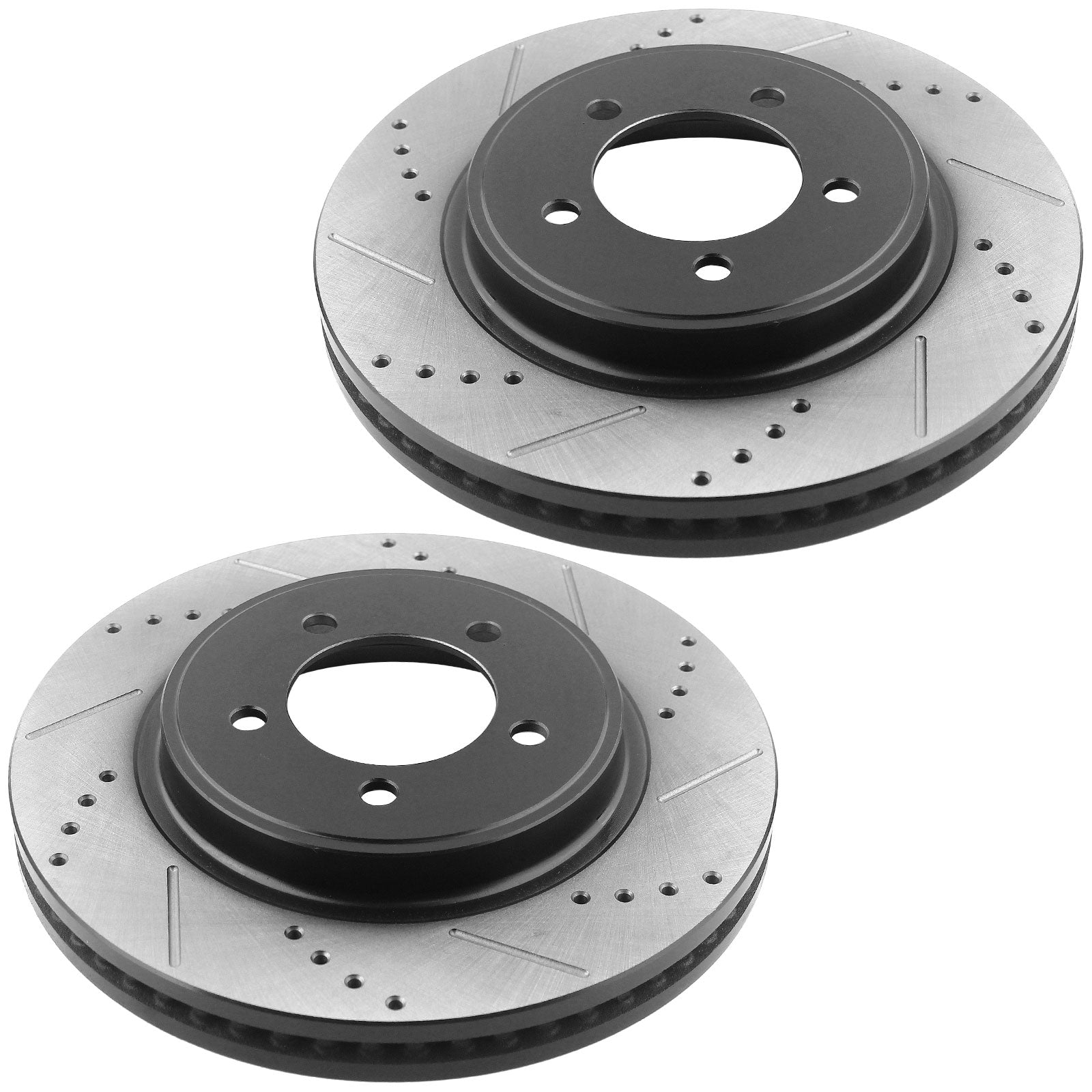 MotorbyMotor Front Brake Rotors & Brake Pad Kit 305.2mm Drilled & Slotted Design Fits for Ford Explorer, Ford Explorer Sport Trac, Mercury Mountaineer-All Models MotorbyMotor