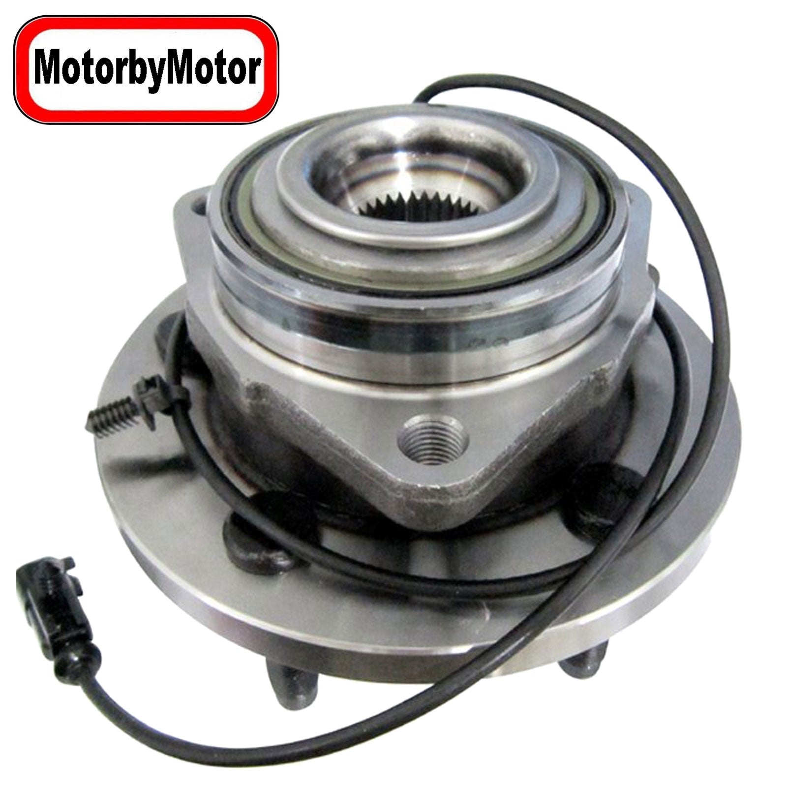 MotorbyMotor 513271 Front Wheel Bearing and Hub Assembly with 5 Lugs fits for Chrysler Aspen,Dodge Durango Low-Runout OE Directly Replacement Hub Bearing w/ABS, 2WD 4WD MotorbyMotor
