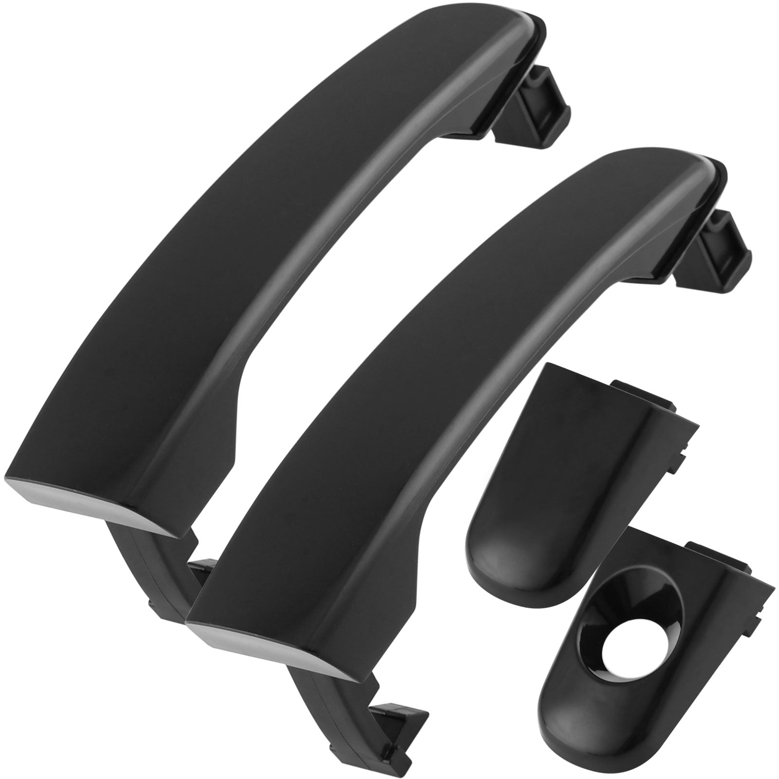 Front Exterior Door Handle Fits for Chevy Equinox HHR Malibu, Pontiac G6 Torrent, Suzuki XL-7 Car Door Handle (Black, Driver & Passenger Side) MotorbyMotor