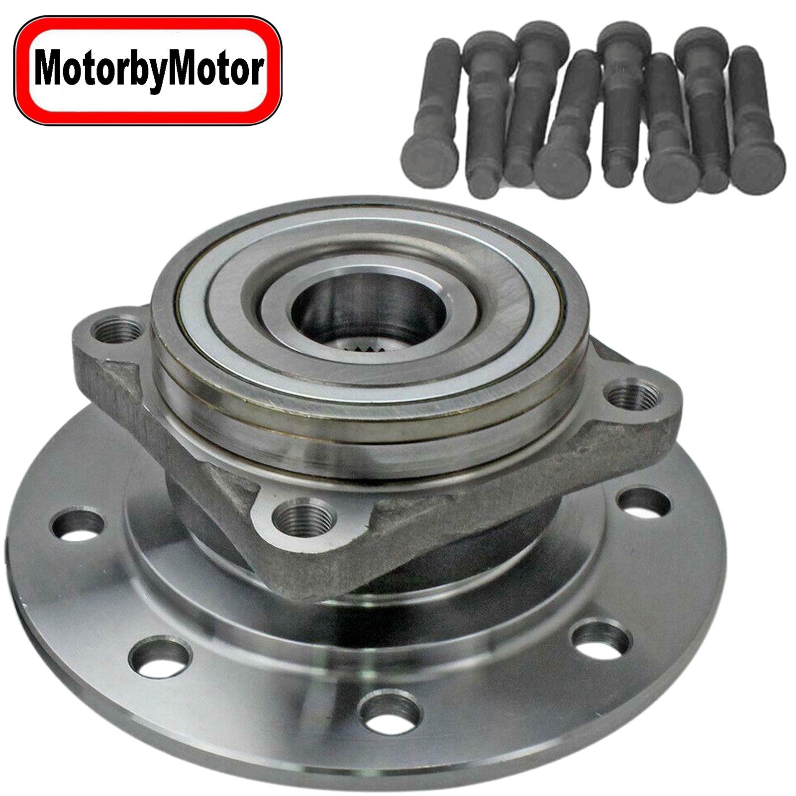 MotorbyMotor Front Wheel Bearing and Hub Assembly Replacement for 1994 1995 1996 1997 1998 1999 Dodge Ram(4WD), 1998 1999 Dodge Ram 3500 (RWD) Hub Bearing w/8 Lugs-515070 MotorbyMotor