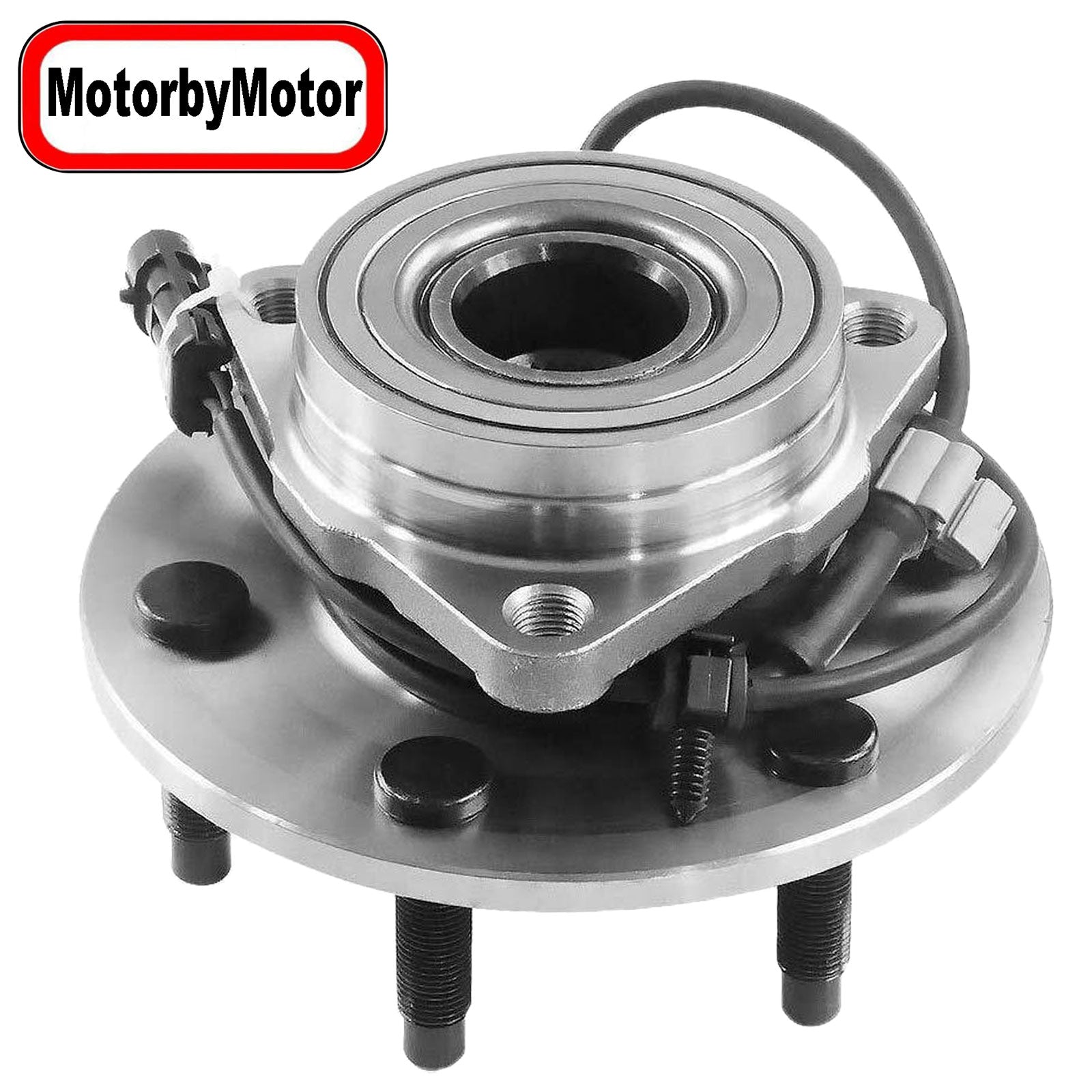 MotorbyMotor 515036 (4WD) Front Wheel Bearing and Hub Assembly with 6 Lugs w/ABS for Chevy Avalanche Express 1500 Silverado Suburban Tahoe, GMC Savana Sierra Yukon, Cadillac Escalade ESV EXT MotorbyMotor