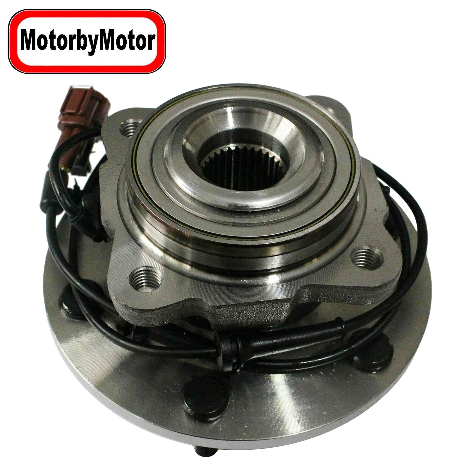MotorbyMotor 541004 Rear Wheel Bearing and Hub Assembly with 6 Lugs Fits for Infiniti QX56, Nissan Armada Pathfinder Low-Runout OE Directly Replacement Hub Bearing (w/ABS) MotorbyMotor