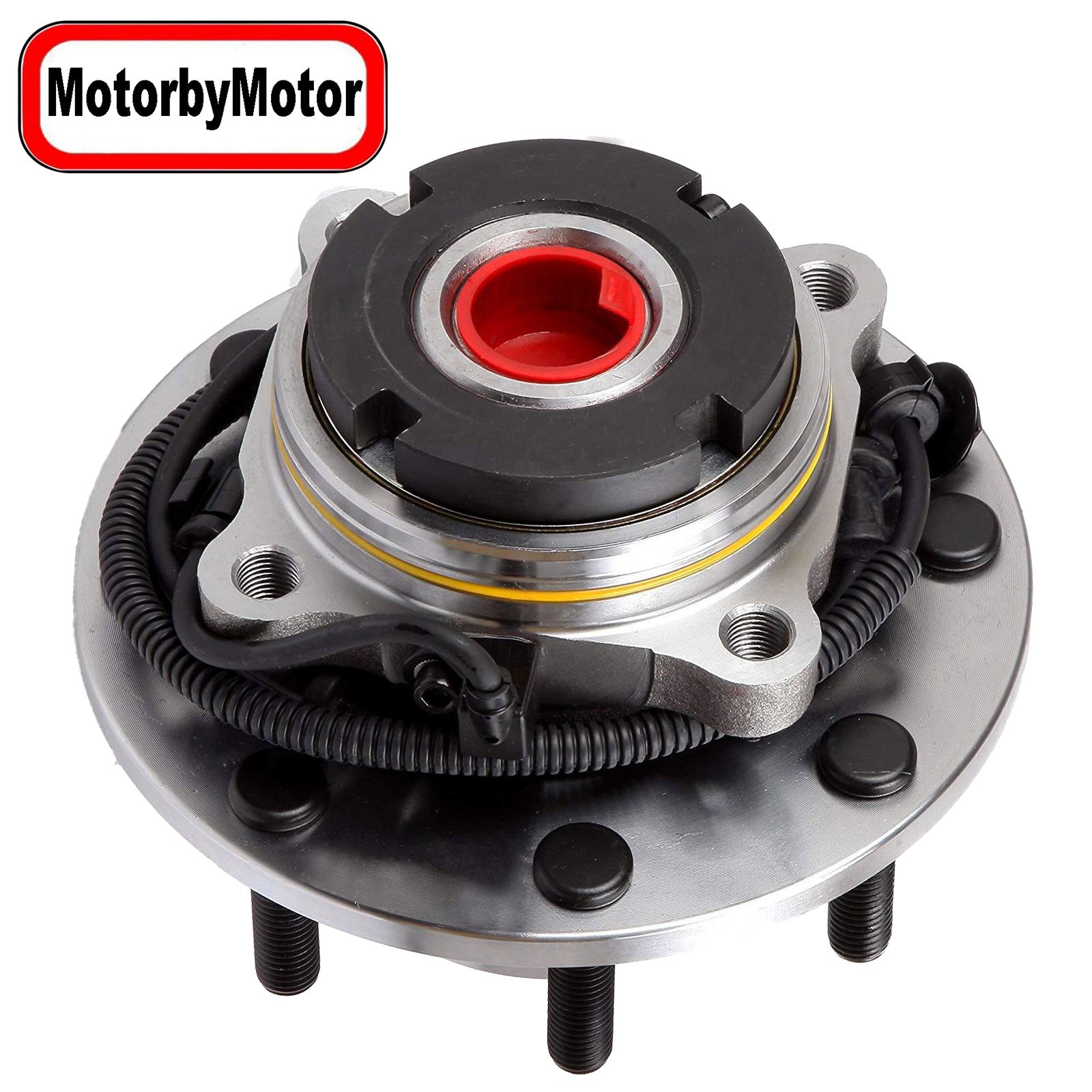 MotorbyMotor 515077 Front Wheel Bearing and Hub Assembly 4WD with 8 Lugs fits for Ford F-250 F-350 F-450 F-550 Super Duty Low-Runout OE Directly Replacement Hub Bearing w/ABS MotorbyMotor