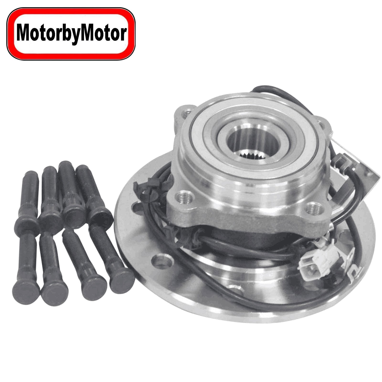 MotorbyMotor 4WD 515069 Front Right Wheel Bearing and Hub Assembly (w/4-Wheel ABS, DRW) with 8 Lugs, 1998 1999 Dodge Ram 3500 -Dual Rear Wheels ONLY-Passenger Side MotorbyMotor