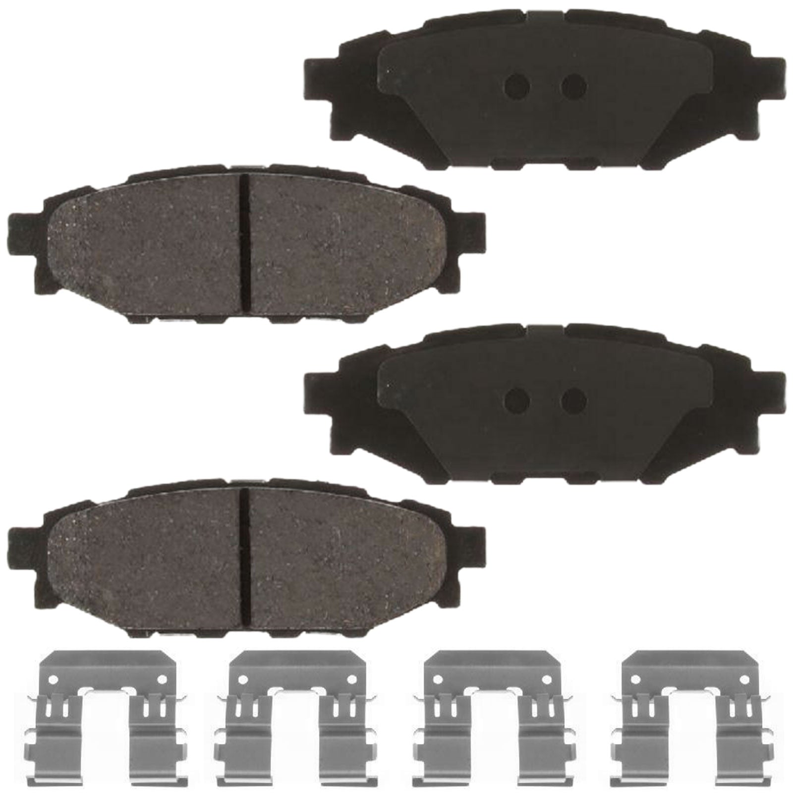 4PC Rear Ceramic Brake Pads with Hardware Kits Fits for Scion Fr-S, Subaru Brz Crosstrek Forester Impreza Legacy Outback Wrx XV Low Dust Brake Pad MotorbyMotor