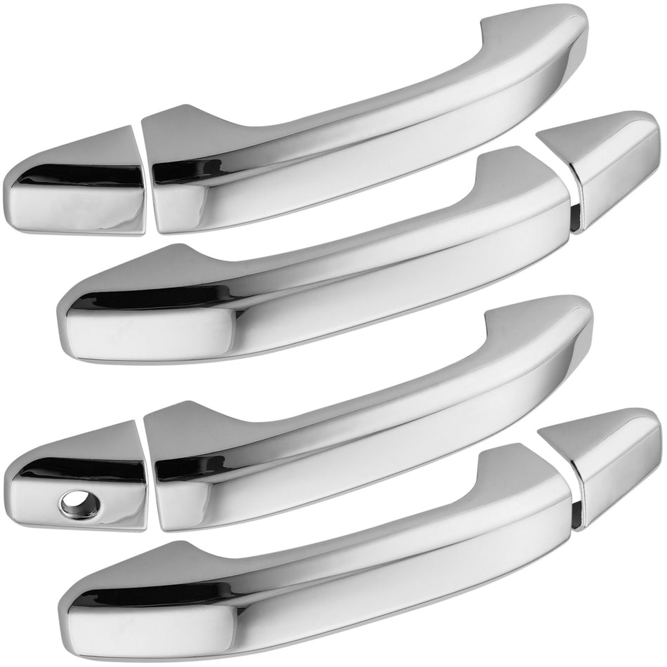 MotorbyMotor 4 Pcs Chrome Exterior Door Handle Fits for Chevy Silverado 1500 2500HD 3500HD Suburban Tahoe, GMC Sierra 1500 2500HD 3500HD Yukon XL Car Door Handle MotorbyMotor