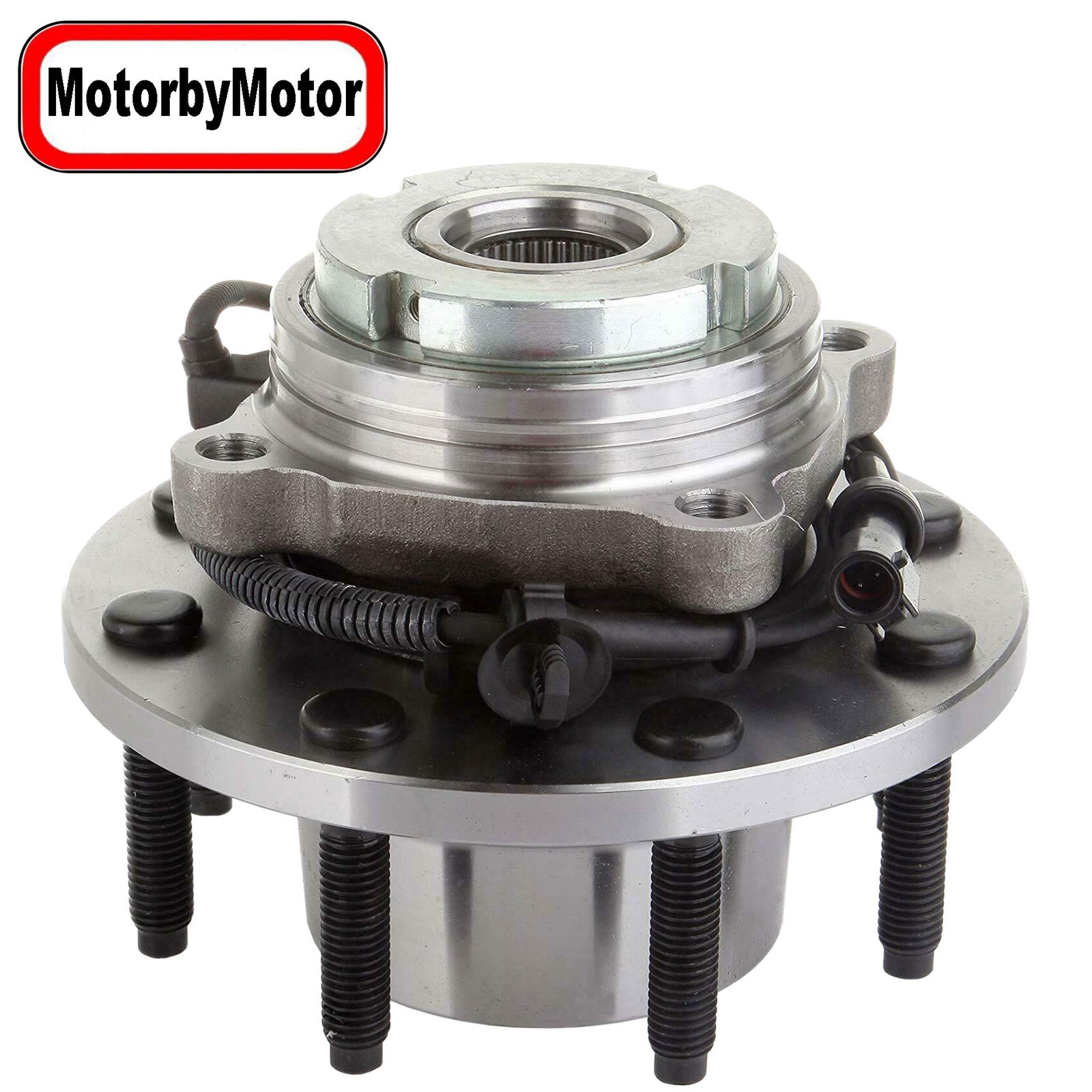 MotorbyMotor 515020 (4WD) Front Heavy Duty Wheel Bearing Assembly with 8 Lugs Fits for Ford F-250 F-350 Super Duty Excursion Wheel Bearing and Hub Assembly (W/ABS, SRW)-Single Rear Wheels ONLY MotorbyMotor