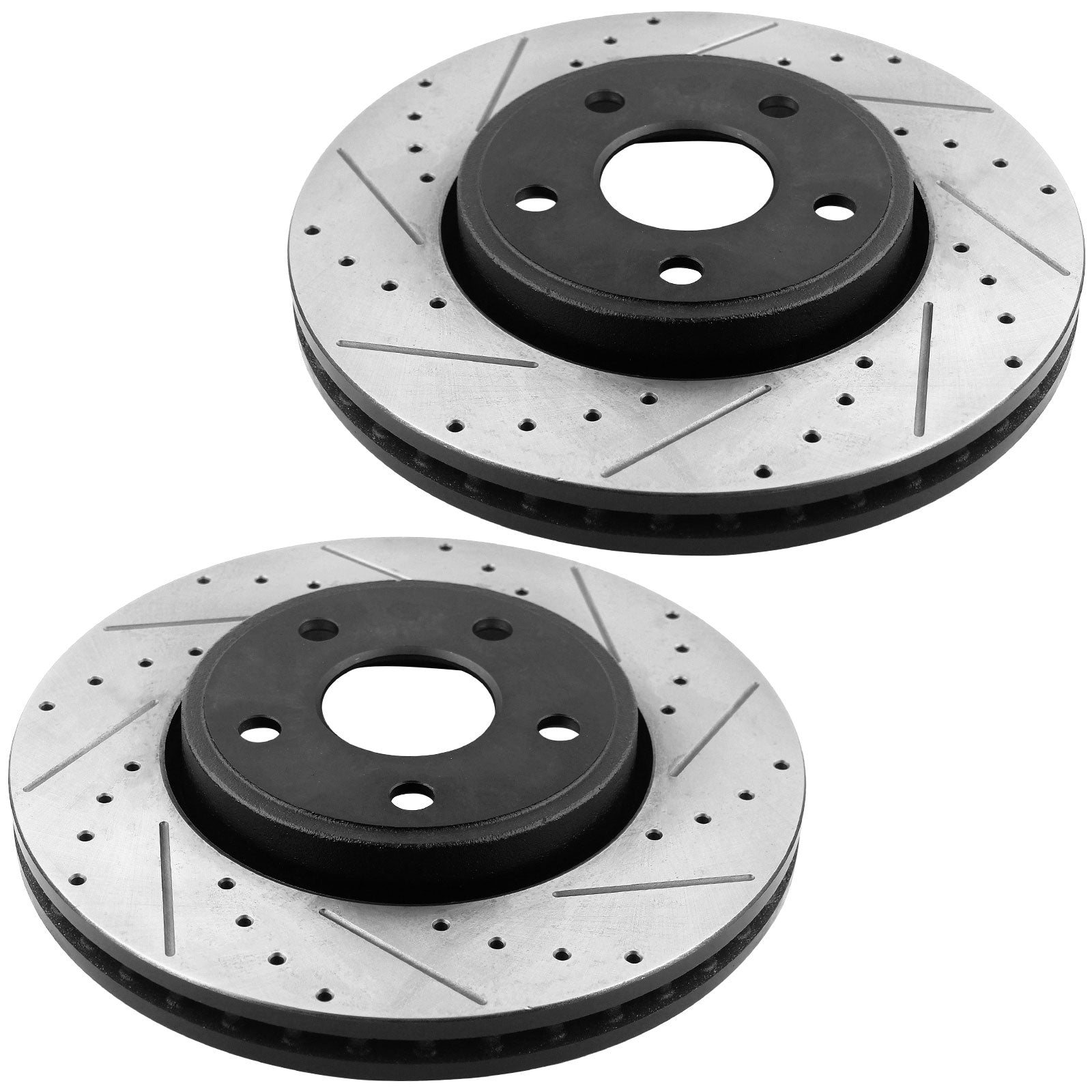 MotorbyMotor Front Brake Rotors 330mm Drilled & Slotted Design Brake Rotor & Brake Pad kit Fits for Dodge Durango Jeep Grand Cherokee 2011 - 2017-Front Rotors and Solid Rear Rotors ONLY MotorbyMotor