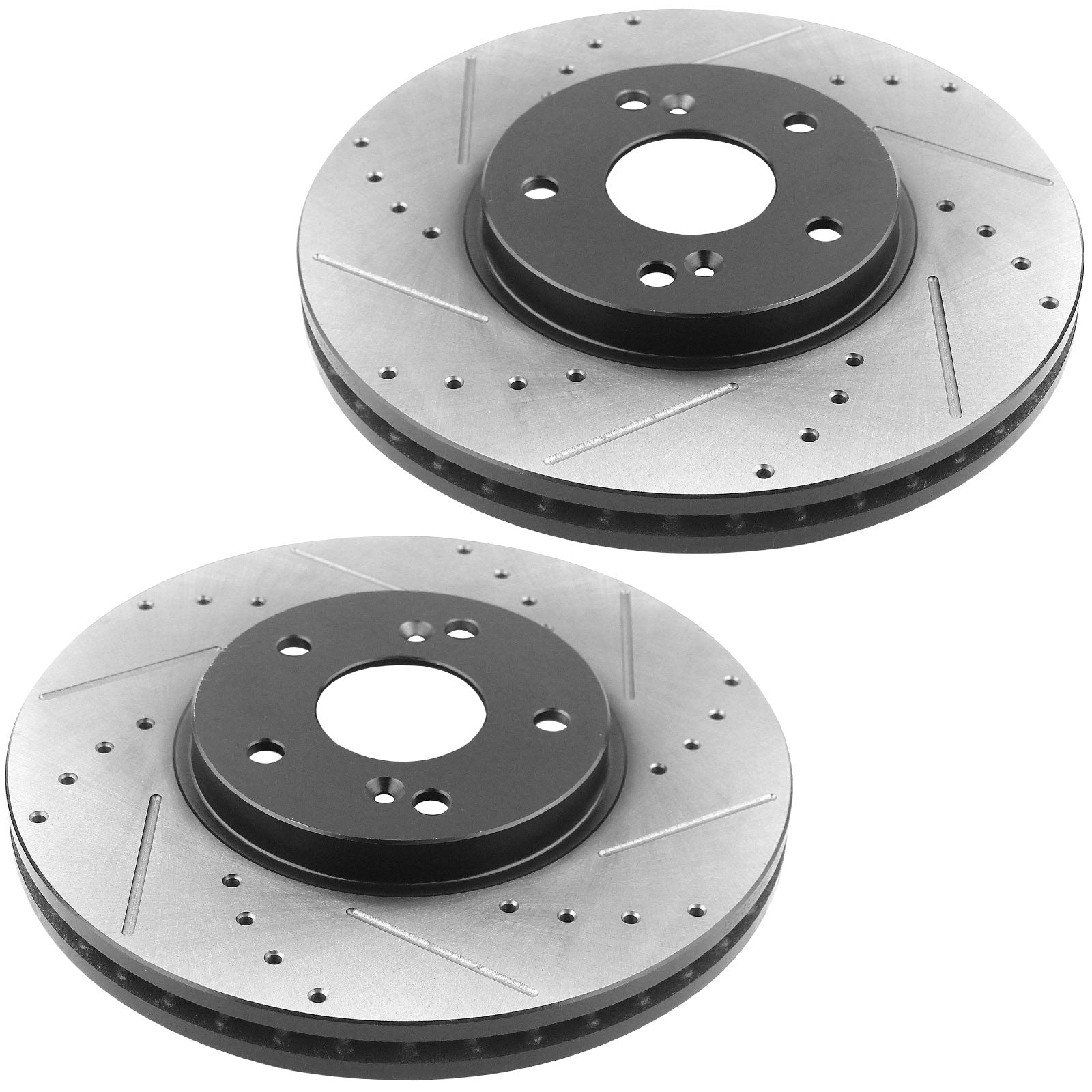 MotorbyMotor Front Brake Rotors & Brake Pad Kit 300mm Drilled & Slotted Design Including CLEANER DOT4 FLUID Fits for Acura TSX, Acura TL, Honda Accord MotorbyMotor