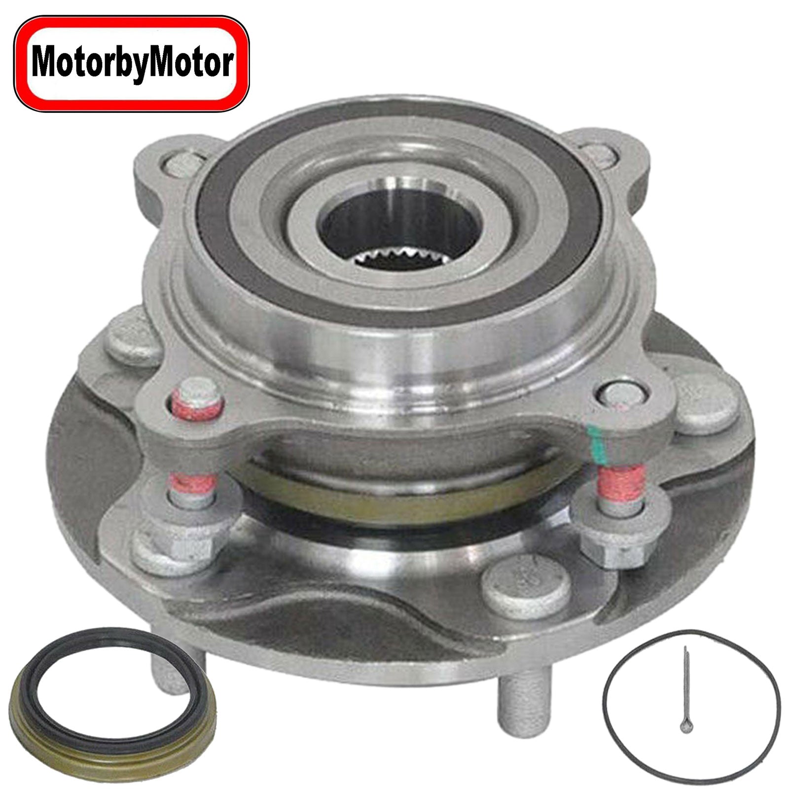 MotorbyMotor 950-002 (4WD) Front Heavy Duty Wheel Bearing Assembly with 5 Lugs Fits for 2008-2018 Toyota Sequoia, 2005-2018 Toyota Tundra Wheel Bearing and Hub Assembly (4x4) MotorbyMotor