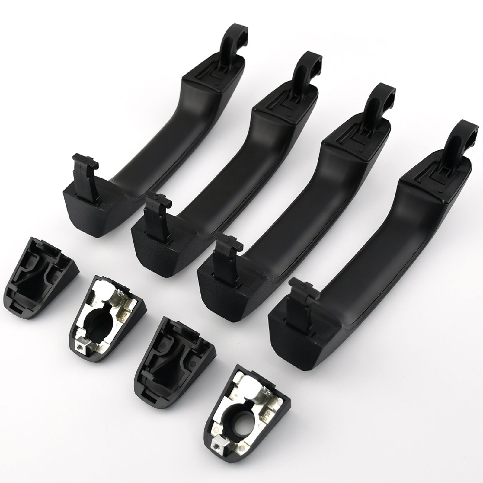 Textured Exterior Door Handles Fit for Chevrolet Cheyenne Silverado 1500 2500 3500 Suburban; Tahoe, GMC Sierra 1500 2500 3500 Yukon XL Car Door Handles (Set of 4, Black) MotorbyMotor