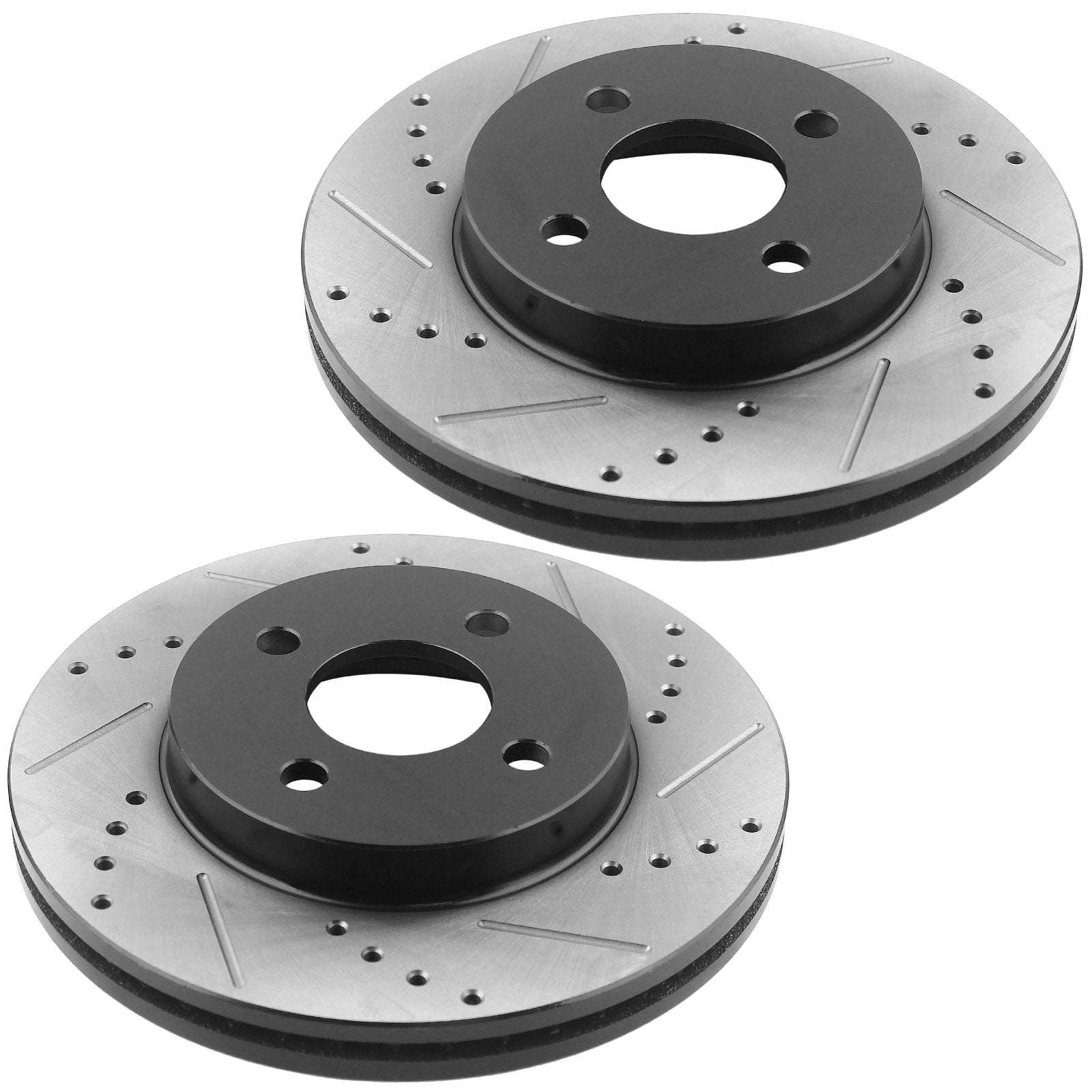 MotorbyMotor Front Brake Rotors 256mm Drilled & Slotted Design Brake Rotor & Brake Pad kit Fit for Chevy Cobalt 2005-2010, Pontiac G5 2007-2008, Saturn Ion 2003-2007 MotorbyMotor
