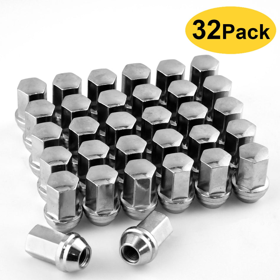 32pcs M14x1.5 Wheel Lug Nuts, Polished Stainless Lug Nuts