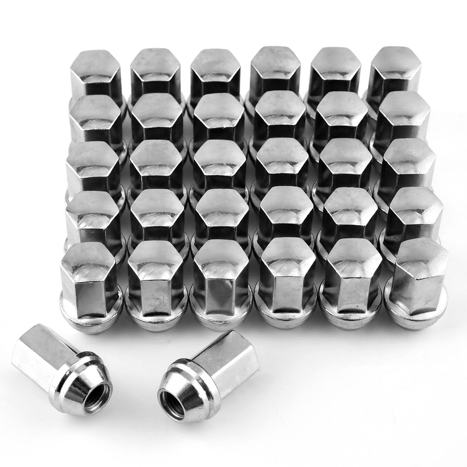 32pcs M14x1.5 Wheel Lug Nuts, Polished Stainless Lug Nuts