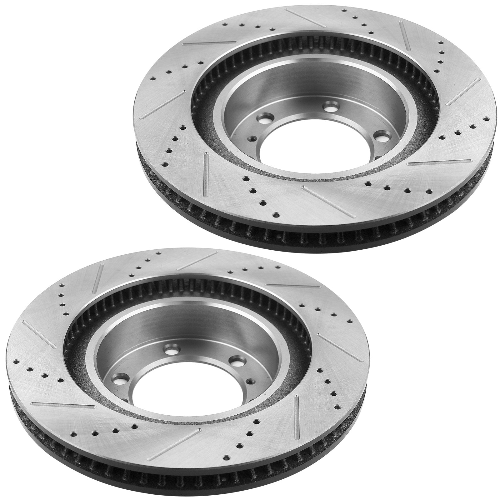 Motorbymotor Front Brake Rotors 338mm Drilled & Slotted Design Brake Rotor & Brake Pad kit Including CLEANER DOT4 FLUID Fits for Lexus GX460 2010-2020, Toyota 4Runner 2010-2020 MotorbyMotor