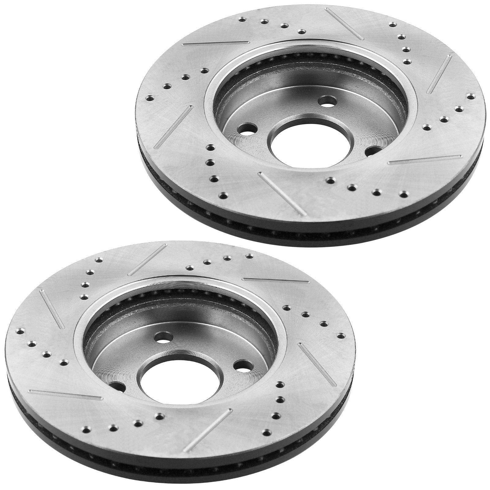 MotorbyMotor Front Brake Rotors 256mm Drilled & Slotted Design Brake Rotor & Brake Pad kit Fit for Chevy Cobalt 2005-2010, Pontiac G5 2007-2008, Saturn Ion 2003-2007 MotorbyMotor
