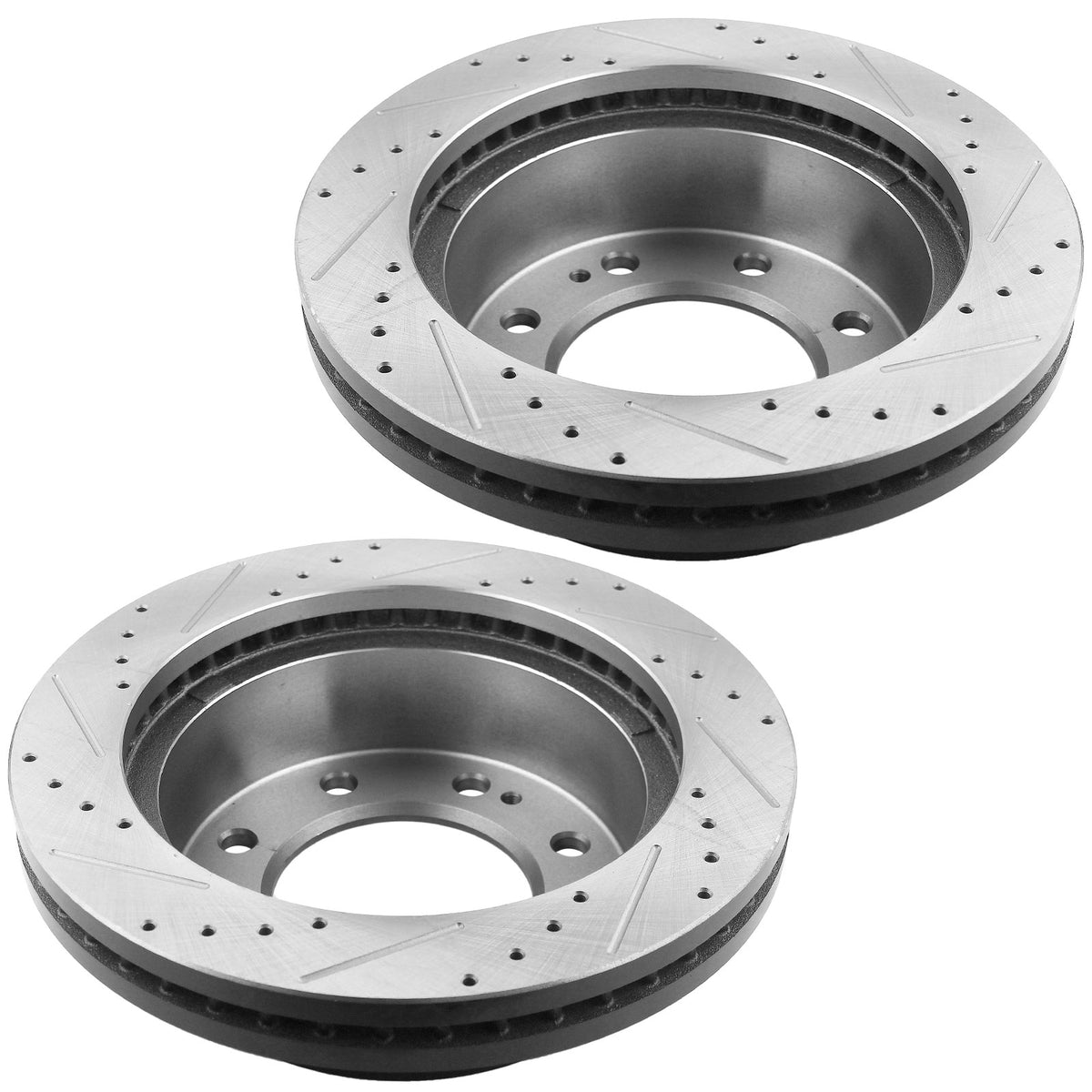 MotorbyMotor Front Brake Rotors 355mm Drilled & Slotted Brake Rotor Fits for Chevrolet 2500HD 3500HD Suburban 3500HD, GMC Sierra 2500HD 3500HD MotorbyMotor