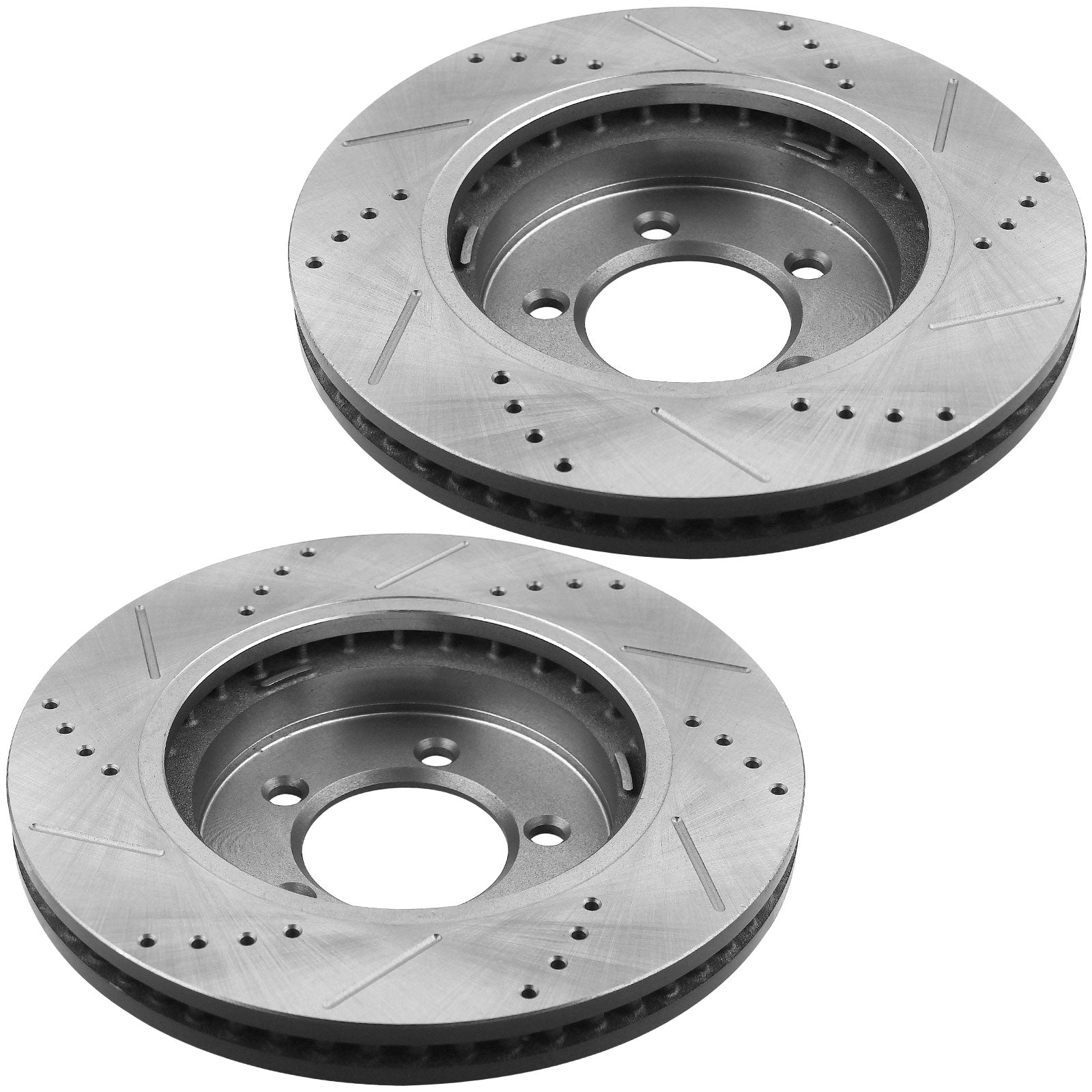 MotorbyMotor Front Brake Rotors & Brake Pad Kit 305.2mm Drilled & Slotted Design Fits for Ford Explorer, Ford Explorer Sport Trac, Mercury Mountaineer-All Models MotorbyMotor