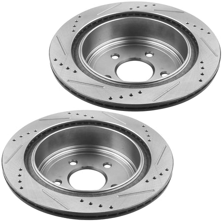 MotorbyMotor Rear Brake Rotors 307.6mm Drilled & Slotted Brake Rotor Fits for Infiniti FX35 JX35 FX37 FX45 M35h M37 M56 Q50 Q60 Q70, Nissan Murano Pathfinder Quest MotorbyMotor