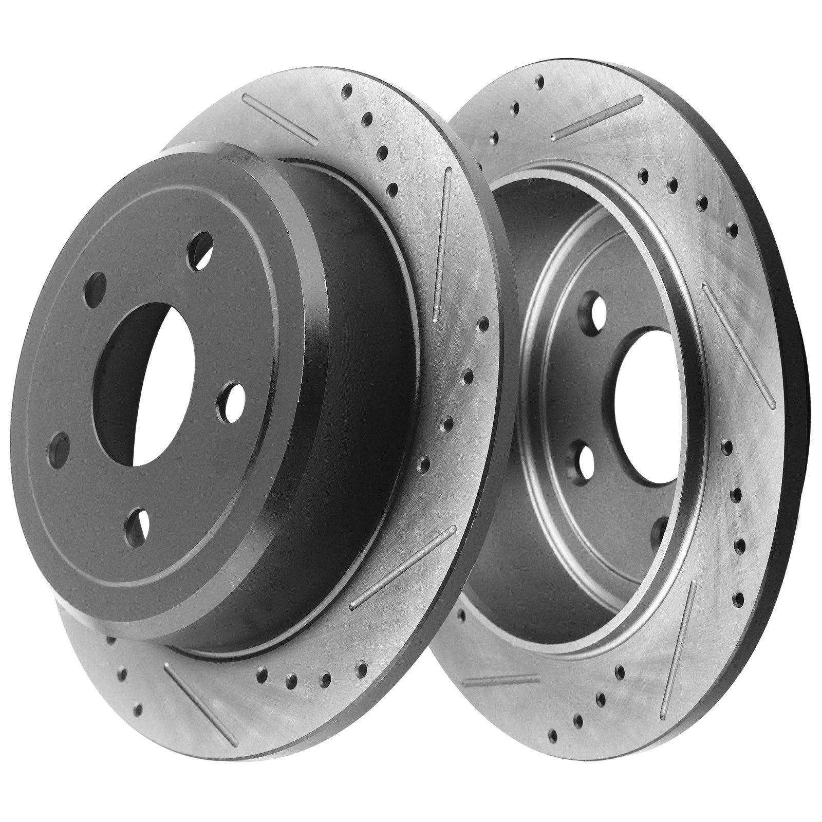 MotorbyMotor Rear Brake Rotors 301mm Drilled & Slotted Brake Rotor & Brake Pad kit Including CLEANER DOT4 FLUID for Ford Explorer 02-05 (Not Fit Explorer Sport or Sport Trac),Mercury Mountaineer 02-06 MotorbyMotor