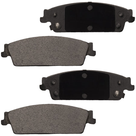 4PC Rear Ceramic Brake Pads w/Hardware Kits Fits for Cadillac Escalade ESV, Chevrolet Silverado 1500 Suburban Tahoe, GMC Sierra 1500 Yukon XL Low Dust Brake Pad (All Models) MotorbyMotor