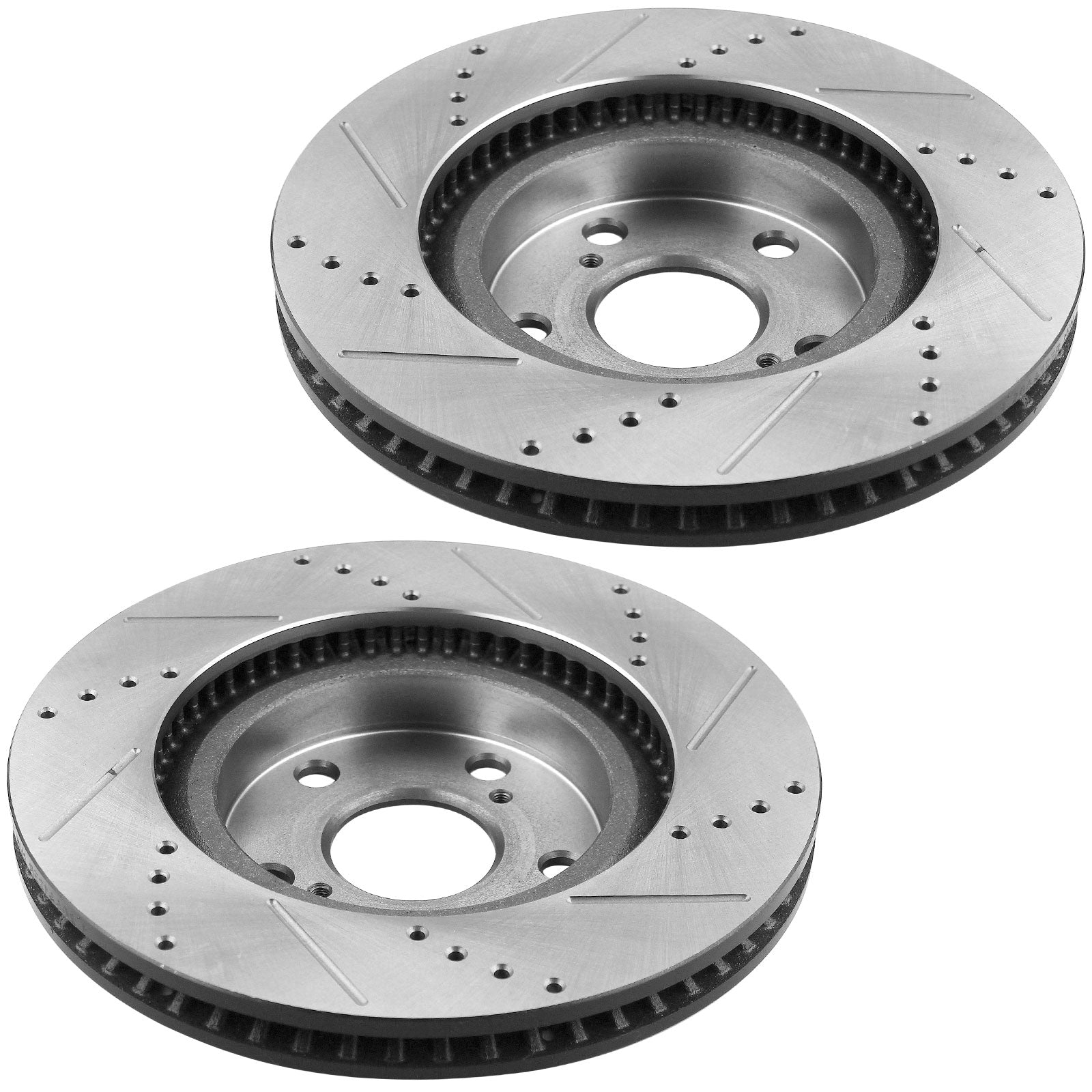Front Drilled & Slotted Disc Brake Rotors + Ceramic Pads Fits for Lexus ES300 IS250, Toyota Avalon Camry Sienna Solara-5-Lug Wheel Holes MotorbyMotor