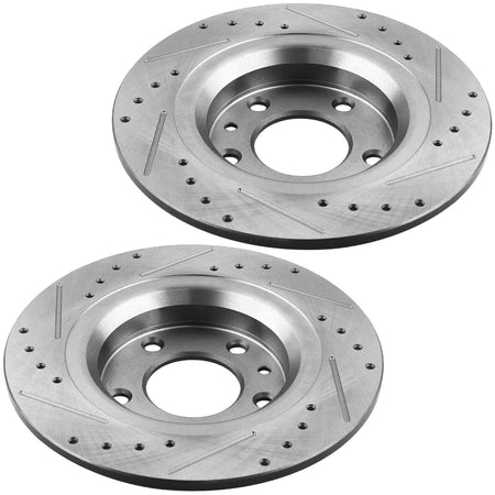 MotorbyMotor Rear Brake Rotors 270mm Drilled & Slotted Brake Rotor & Brake Pad kits Fits for Buick Allure Lacrosse, Pontiac Grand Prix, Chevrolet Impala MotorbyMotor