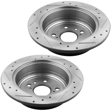 Motorbymotor Rear Brake Rotors 291mm Drilled & Slotted Design Brake Rotor & Brake Pad kit Fits for Toyota Sienna 2004-2010 MotorbyMotor
