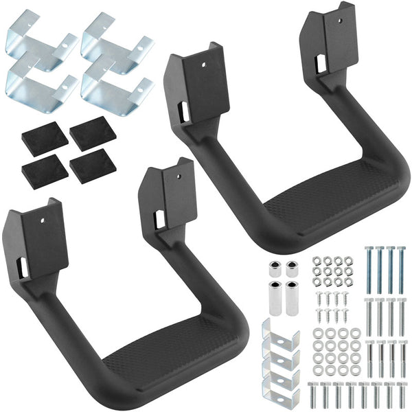Bully BBS-1103 Black Side Steps Fits for Chevy (Chevrolet), Ford, Toyota, GMC, Dodge RAM and Jeep Trucks, Black Powder Coated Side Step Set-Includes Mounting Brackets MotorbyMotor