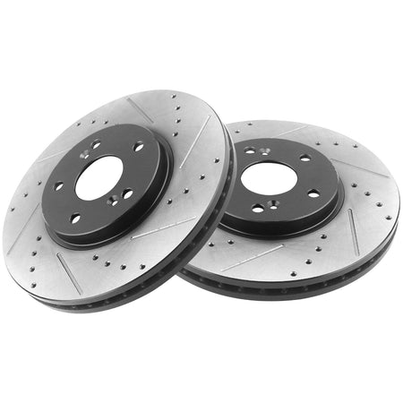 MotorbyMotor Front Brake Rotors 300mm Drilled & Slotted Brake Rotor Fits for Acura CL MDX TL TSX, Honda Accord Odyssey Pilot MotorbyMotor