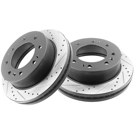 MotorbyMotor Front Brake Rotors 355mm Drilled & Slotted Brake Rotor Fits for Chevrolet 2500HD 3500HD Suburban 3500HD, GMC Sierra 2500HD 3500HD MotorbyMotor