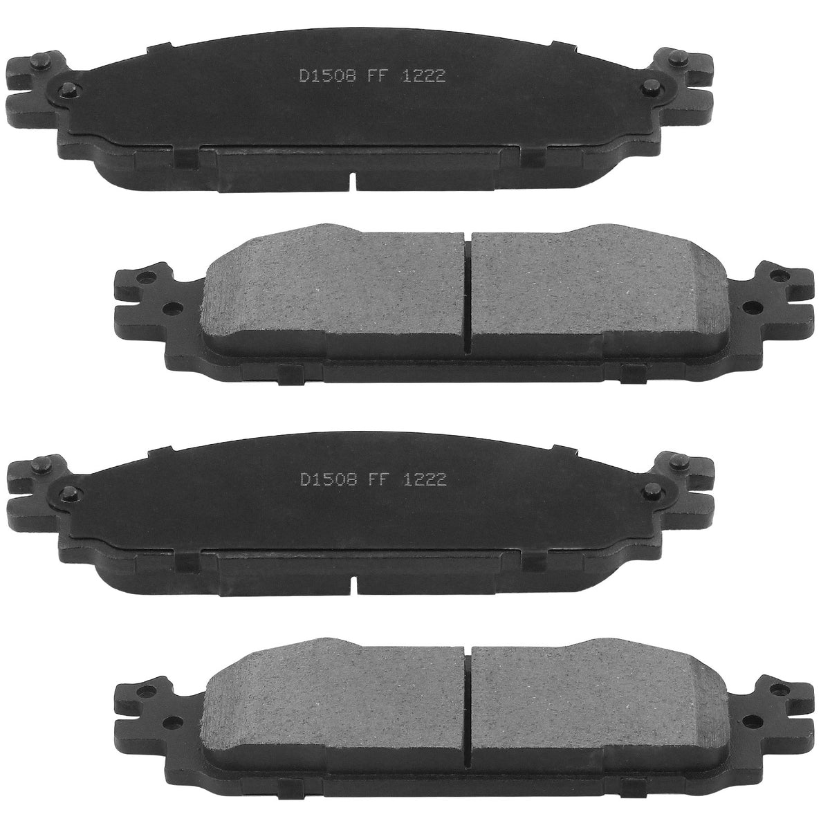 Front Ceramic Brake Pads w/Hardware Kits Fits for Ford Explorer Flex Taurus, Lincoln MKS MKT-Ceramic Low Dust Brake Pad-4 Pack MotorbyMotor